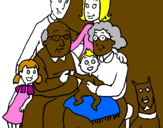 Coloring page Family  painted by5 