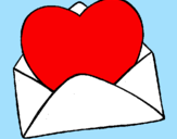 Coloring page Heart in an envelope painted bysara