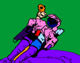 Coloring page Astronaut in space painted byANGEL