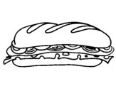 Coloring page Vegetable sandwich painted bybbb