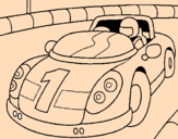 Coloring page Race car painted byunAI