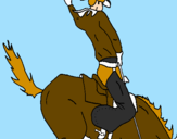 Coloring page Cowboy on horseback painted bysameul