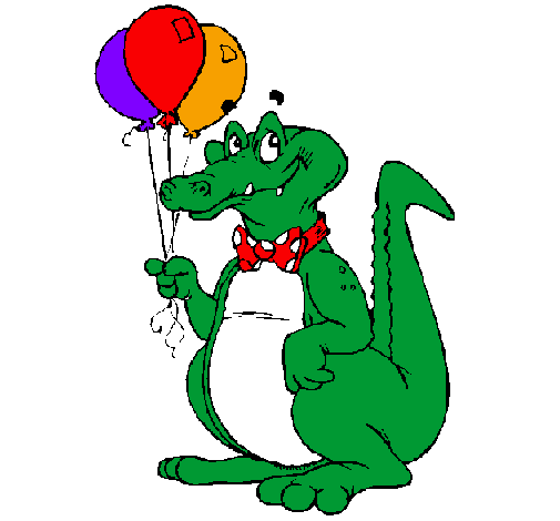 Crocodile with balloons