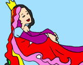 Coloring page Relaxed princess painted byb.l