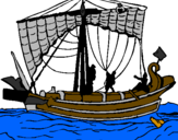Coloring page Roman boat painted by sanz