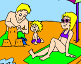 Coloring page Family vacation painted byleyre
