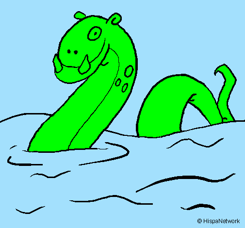 Coloring page Loch Ness monster painted bymax