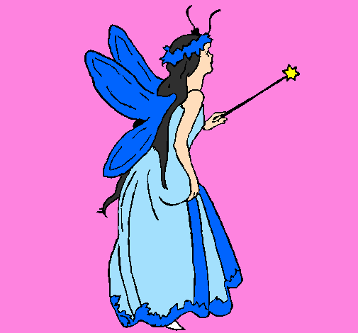 Coloring page Fairy with long hair painted byRuby