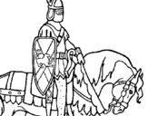 Coloring page Knight on horseback painted byJonas