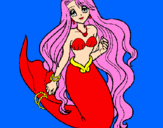 Coloring page Little mermaid painted byDennisse