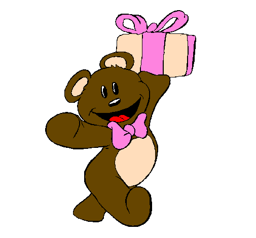 Teddy bear with present