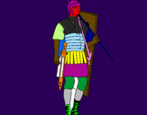Coloring page Roman soldier painted bycarmina