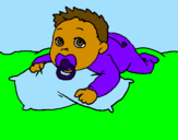 Coloring page Baby playing painted byN3$1@