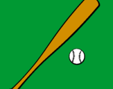 Coloring page Baseball bat and baseball ball painted bychas