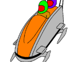 Coloring page Descent in modern bobsleigh painted byrowan
