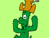 Coloring page Cactus with hat painted byMarga