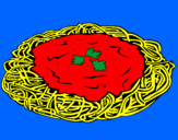 Coloring page Spaghetti with cheese painted byJonas
