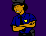 Coloring page Police woman painted byBRITTANY