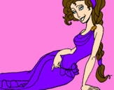 Coloring page Greek woman painted byhannah