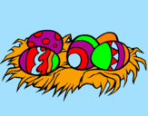 Coloring page Easter eggs II painted byeleonora