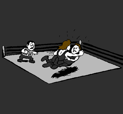 Coloring page Fighting in the ring painted byGrady