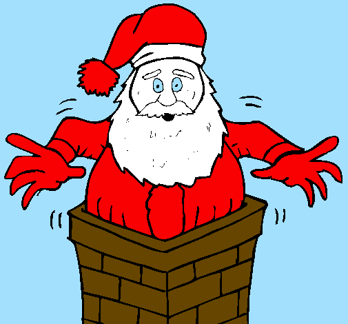 Santa Claus on the chimney