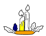 Coloring page Christmas candles painted byc1