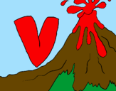 Coloring page Volcano  painted byTIA