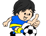 Coloring page Boy playing football painted byTwisters Boy