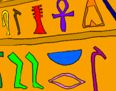 Coloring page Egyptian hieroglyphs painted bymemooo