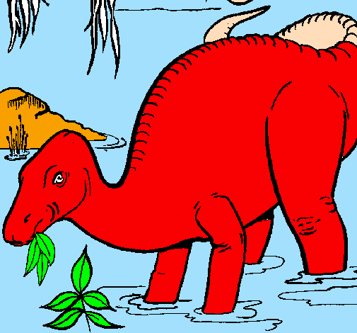 Dinosaur eating