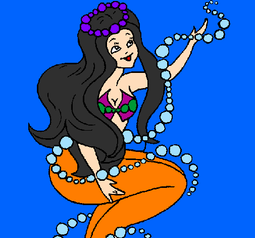 Mermaid and bubbles