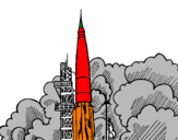 Coloring page Rocket launch painted bysergio