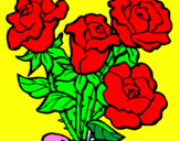 Coloring page Bunch of roses painted byjanae