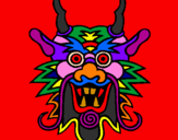 Coloring page Dragon face painted bylevi