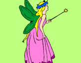 Coloring page Fairy with long hair painted byKaycee