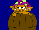 Coloring page Goblin in a barrel painted byshaelyn
