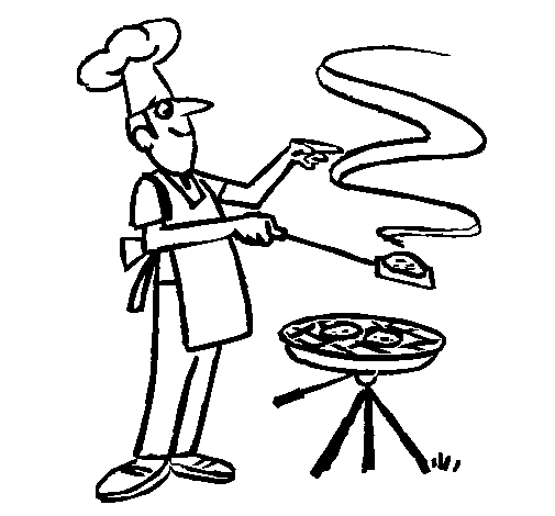 Coloring page Barbecue painted bym