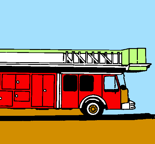 Fire engine with ladder