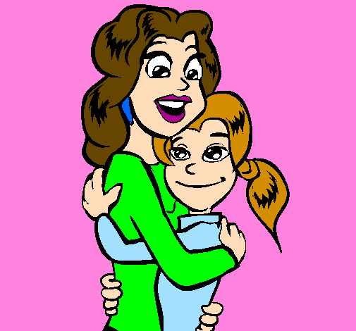 Mother and daughter embraced