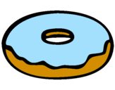 Coloring page Doughnut painted byaaa