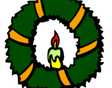 Coloring page Christmas wreath II painted byAle Rmz