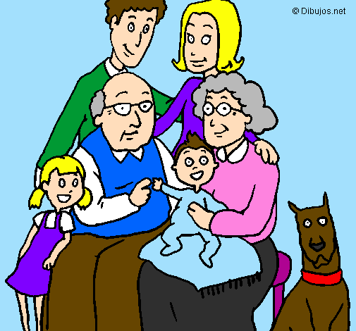 Coloring page Family  painted byi luv snoopy