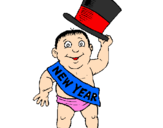Coloring page Baby New Year painted bydany12