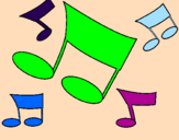 Coloring page Musical notes painted byKristina