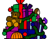 Coloring page Lots of presents painted byKenny
