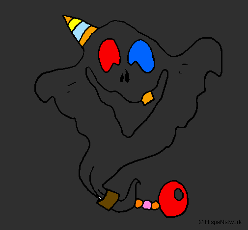 Ghost with party hat