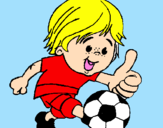 Coloring page Boy playing football painted bysofia