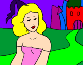 Coloring page Princess and castle painted by.m,,,,,,,,,,,ssdfr4567,,,