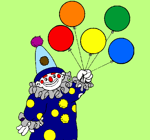 Clown with balloons